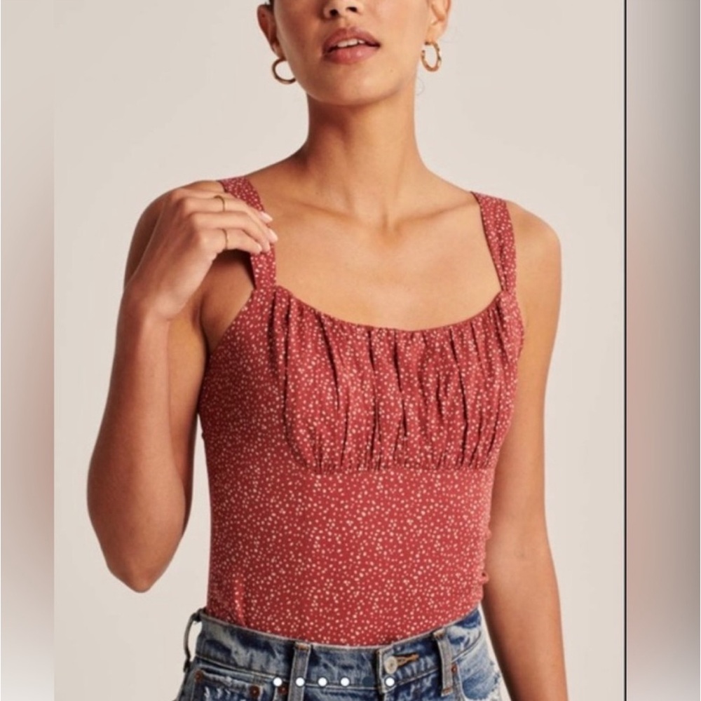 Abercrombie and Fitch Red Polka Dot Bodysuit Size XL Top